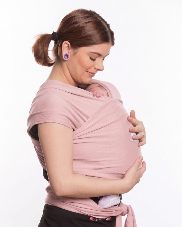 Hug Bug marama za nošenje beba — Puder roze