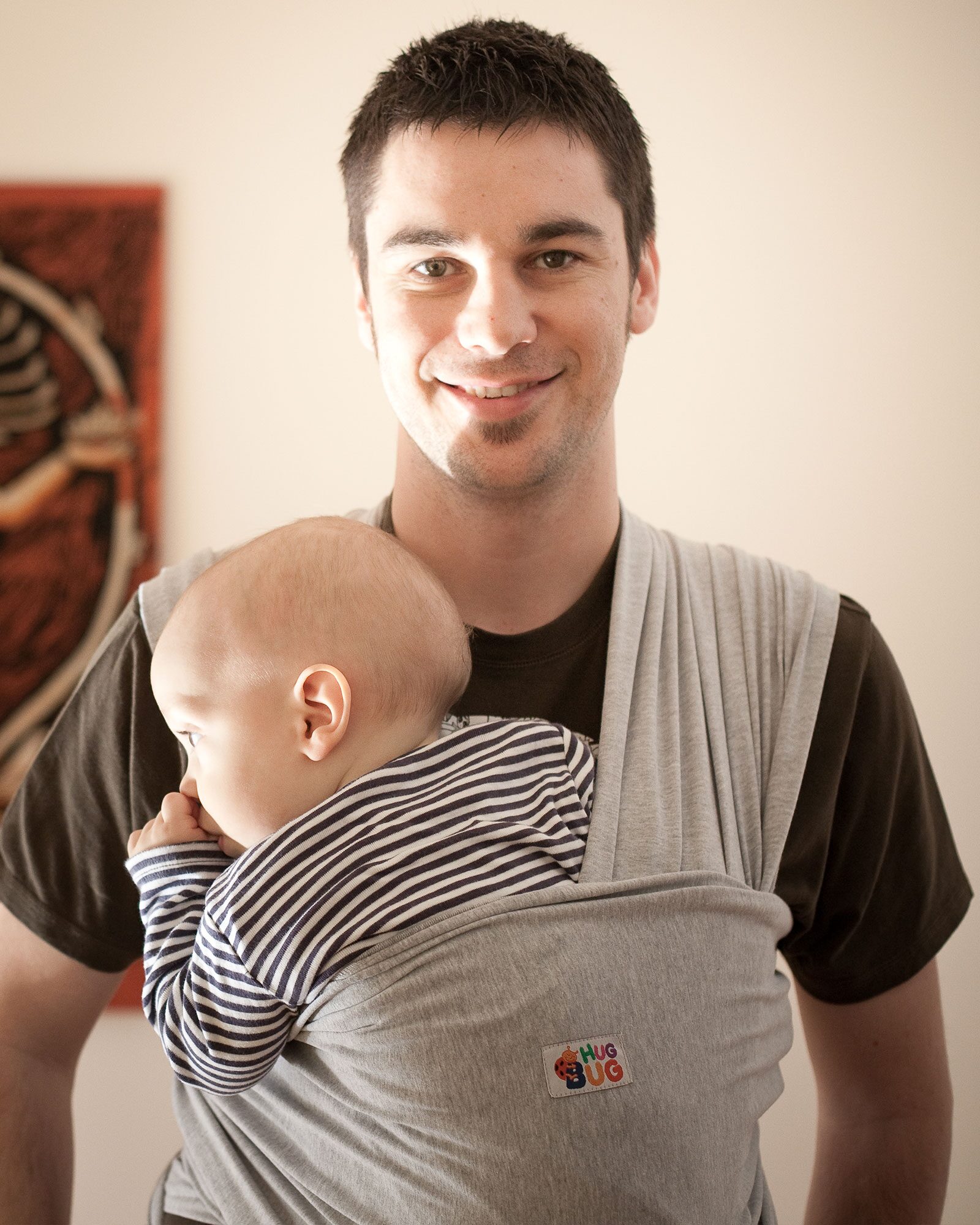 Hug Bug marama za nošenje beba — Svetlo siva